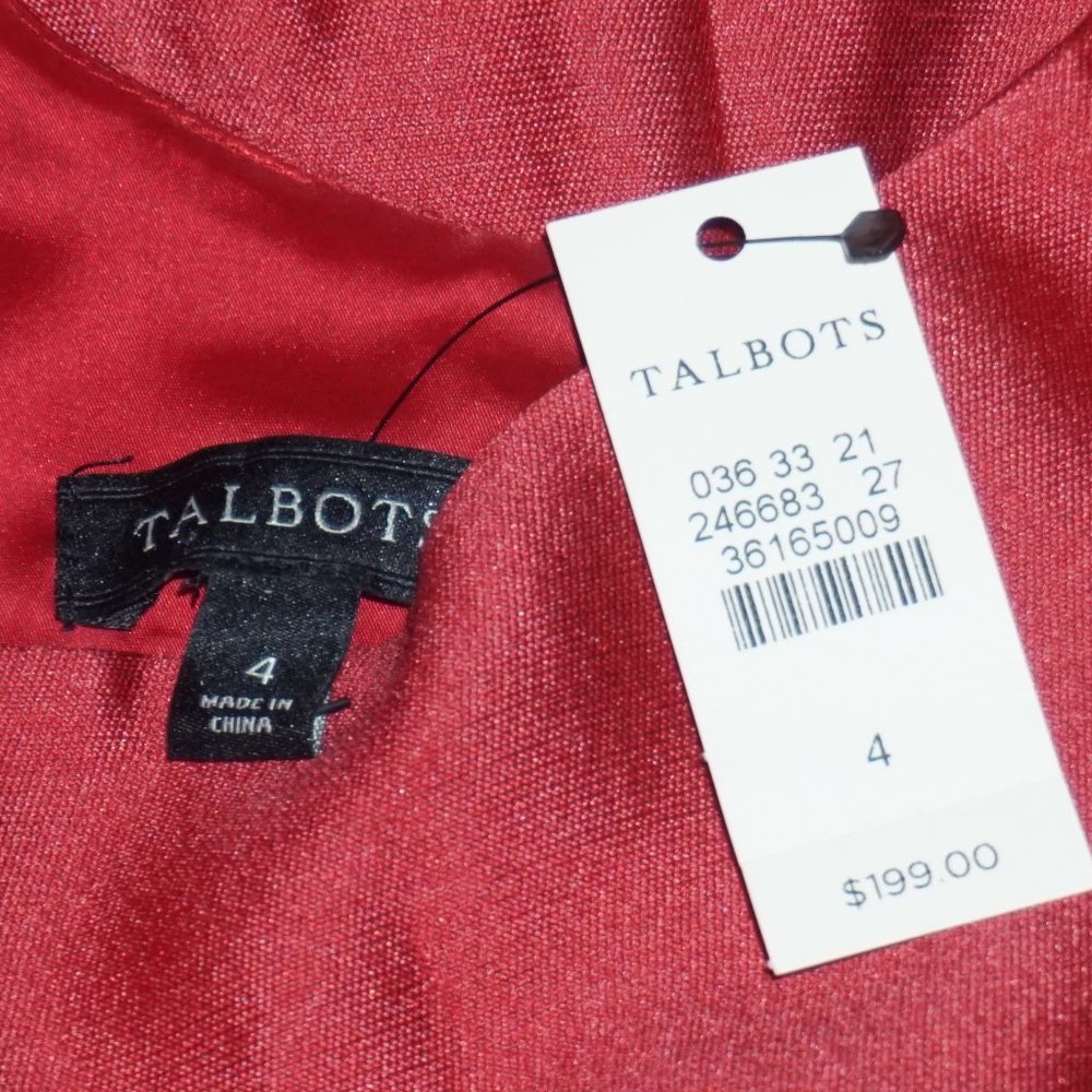 Talbots Silk Blend Shift Dress Cocktail Wedding Guest Size 4 New - Picture 4 of 4